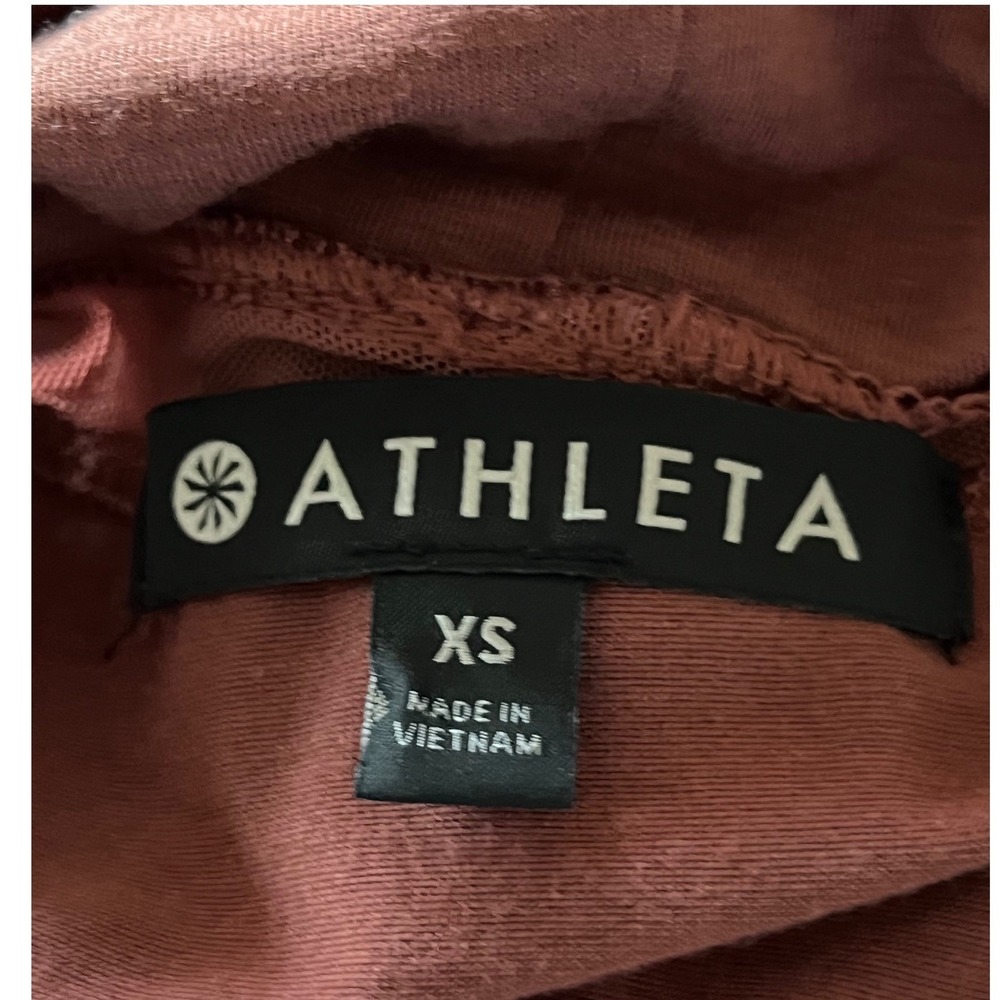 Athleta Women's XS Turtleneck Long Sleeve Ruched Midi Dress Brown - Picture 5 of 8